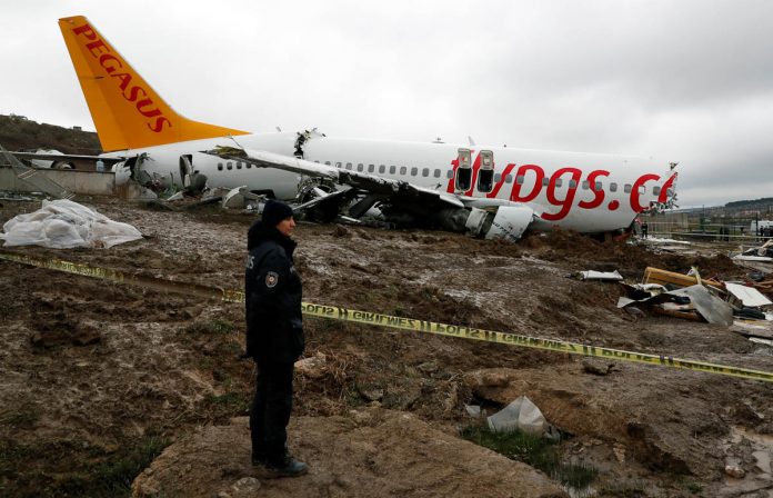 Pegasus Airlines plane overruns runway and crashes at Istanbul's Sabiha Gokcen airport