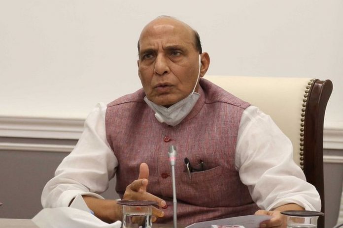 New Delhi: Defence Minister Rajnath Singh addresses the scientists of Defence Research and Development Organisation (DRDO) on the occasion of National Technology Day through video conferencing during the extended nationwide lockdown imposed to mitigate the spread of coronavirus, in New Delhi on May 11, 2020. (Photo: IANS/PIB)
