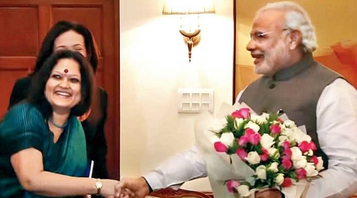 Ankhi Das with Modi