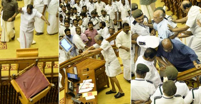Chaos in Kerala Assembly