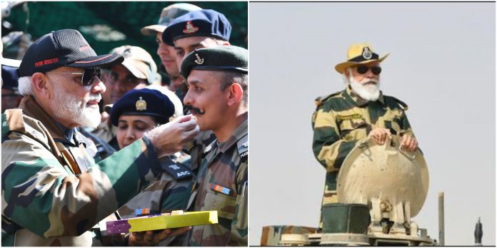 PM Modi celebrates Diwali with Indian army PM Modi celebrates diwali with Indian army