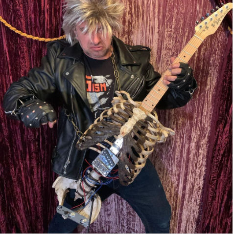 Youth music director turns skeleton into electric guitar