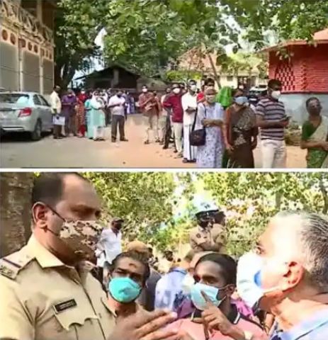 Trivandrum general hospital long queue observed for vaccination