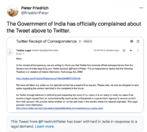 Tweets Censored by Govt Order Criticised India’s Handling of COVID 1