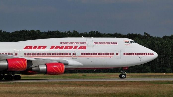 Germany - Hesse - Frankfurt am Main: airplane Boeing 747-400 of the Indian Air India International airlines