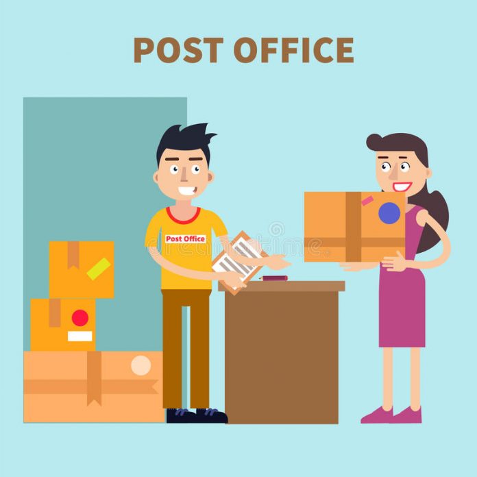 post-office-woman-sending-parcel-postal-service-vector-illustration-71841440