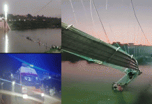 bridge collapses many feared drowning after a cable bridge across the machu river collapsed in an accident in gujarats morbi