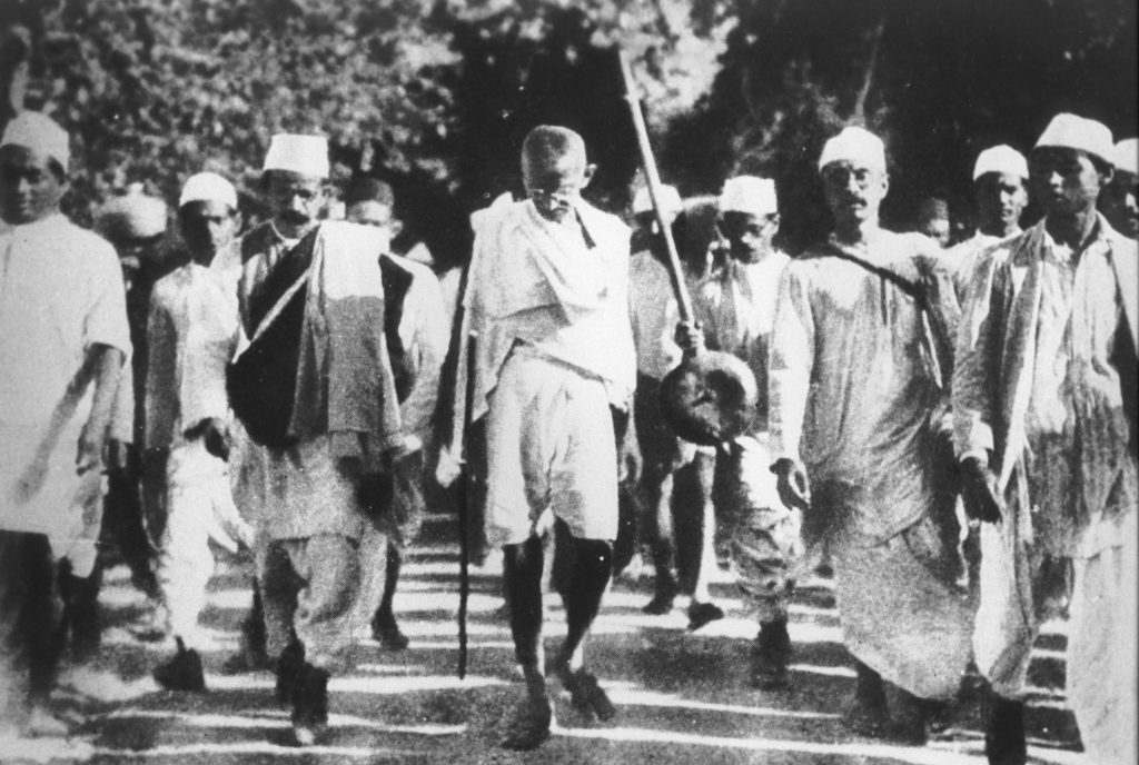Gandhi during the Salt March, March 1930