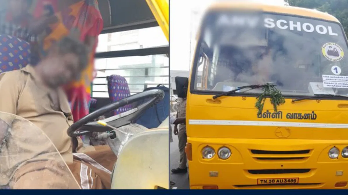 A school bus driver named Malayappan from Tamil Nadu heroically saves students by safely stopping the bus before passing away from a heart attack